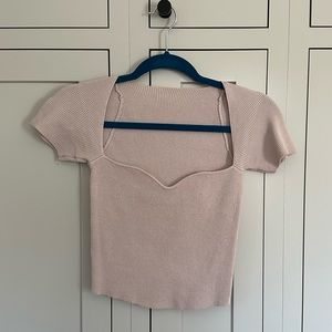 Blush pink sweater crop top